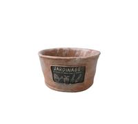 PETSOLA Macetero Cemento Rústica Maceta con Placa corativa Prácticas Jardinera para Terraza, 12.5 Cm X 7 Cm, Estilo Retro Europeo, Diseño Circular Pequeño, Acabado Envejecido