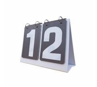 PETSOLA Marcador Manual de de Mesa Multifuncional Marcador de Anillas Abatibles Base Estable Equipo Deportivo para Competiciones, Gris, Plástico Wp 2-Dígito