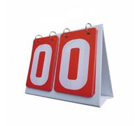 PETSOLA Marcador Manual de de Mesa Multifuncional Marcador de Anillas Abatibles Base Estable Equipo Deportivo para Competiciones, Rojo, Plástico Wp 2-Dígitos