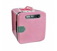 PETSOLA Mini Nevera Portátil Puerta Frontal Mininevera Plástico Brillante Electrodoméstico Pequeño, Rosa, TypeC