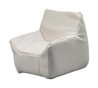 PETSOLA Miniatura Sofá Modelo Sillón PU Esponja Mueble Pequeño Cojín Confortable Apto para Niñas Juego de Té Sala de Estar Dormitorio Balcón, Blanco