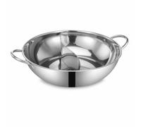 PETSOLA Olla Doble Compartimento Olla Dividida Olla Pot Cazuela Particionada Acero Inoxidable 201 Estructura Sellada Resistente al Hervor Parejo Limpieza, 30CM