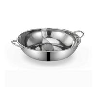 PETSOLA Olla Doble Compartimento Olla Dividida Olla Pot Cazuela Particionada Acero Inoxidable 201 Estructura Sellada Resistente al Hervor Parejo Limpieza, 32CM
