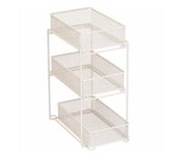 PETSOLA Organizador con Cajones Malla Estable Multiusos, Profundo, Estante con Cestas Extraíbles, para bajo Fregaro,