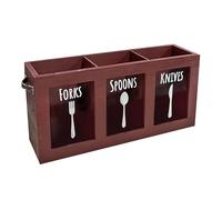PETSOLA Organizador de Cubiertos Contenedor de Utensilios de Cocina Portacubiertos Portavasos Decorativo Multifuncional con Material Vidrio Adecuado Par , Rojo, tal como se describe