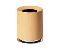PETSOLA Papelera con Cubo Inrior sin Tapa Papelera Cilíndrica corativo Basurero para Dormitorio, Madera Original, 12L