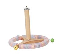 PETSOLA Parrots Playstand Accesorio de Ejercicio Rueda Giratoria Juguete de Percha Madera Interactiva Adecuado para Jaula de Agapornis Canarios Periqui, Vistoso