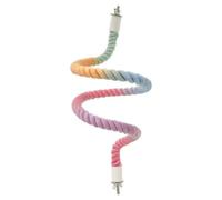 PETSOLA Percha Cuerda con Tornillos Fijación Multicolor Percha Cuerda Masticable Posaro en Espiral para Loros, Diámetro 1CM, Largo 41.5CM