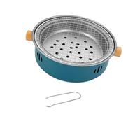 PETSOLA Portátil Chimenea de Fuego Redonda Parrilla para Leña Horno Multifuncional para Barbacoa Y Té Material de Hierro Adecuado para Picn, Azul
