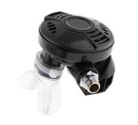 PETSOLA Regulador de Buceo Etapa Accesorio para Deportes Acuáticos con Bocina de Silicona Conector de Ajuste Respiratorio Hecho en Latón Níquel para U, Negro