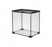 PETSOLA Reptile Terrarium Terrario Acuario Hábitat con Cristal Panorámico de Tapa Deslizante con Malla y Doble Ventilación en la Parte y Laterales, 30-20-30cm