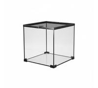PETSOLA Reptile Terrarium Terrario Acuario Hábitat con Cristal Panorámico de Tapa Deslizante con Malla y Doble Ventilación en la Parte y Laterales, 30-30-30cm