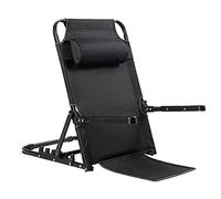 PETSOLA Respaldo de Cama Ajustable con Cojín Plegable para Adultos Adecuado para Leer Descansar Ver Televisión Meditar en Dormitorio Sala de Estar Camping, Negro, reposabrazos Grande de 7 Marchas