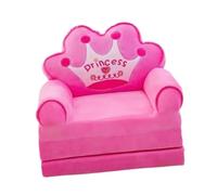 PETSOLA Sofá Infantil Plegable para Niños Sillón Mini Convertible en Cama con Respaldo Acolchado Material de Terciopelo Y Látex Adecuado para Dormitorios Sala, Rosa, Individual