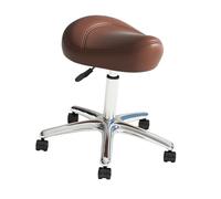 PETSOLA Taburete Giratorio Profesional para Salón Asiento Ergonómico con Respaldo Ajustable Ruedas Tapizado en Cuero PU Acolchado Grueso Adecuado, MarrÓn