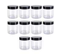 PETSOLA Tarro Vacío para Mascotas con Tapa, Tapa de Rosca Apilable, Ligera Y Transparente, Botes de Cocina de Boca Ancha para Crema, Granos de Café, 10 Unidades de 300 ml., Individual