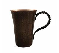PETSOLA Taza de Cobre Martillado Clase Alimenticio Taza Cobre Martillada Resistente Al Óxido Menaje para Ritual Del Té, 13.5 Cm