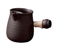 PETSOLA Tetera de Cerámica China con Mango Lateral, Tetera de, Calentador de Leche, Tetera para Cocina, Picnic, Camping, Casa de Té Al Aire Libr, Negro 350ml, Individual