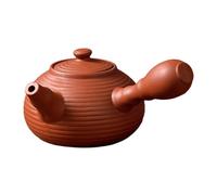 PETSOLA Tetera de Cerámica China con Mango Lateral, Tetera de, Calentador de Leche, Tetera para Cocina, Picnic, Camping, Casa de Té Al Aire Libr, Rojo 500ml, Individual