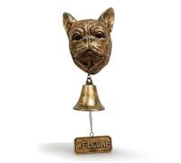 PETSOLA Timbre con Placa Rústico Timbre Puerta Manual Campana Colgante para Recibidor, Campana De Puerta Bulldog Francés, Estilo Moderno Y Sencillo