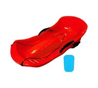 PETSOLA Trineo de Nieve para Niños Sled con Freno Asiento Acolchado Cuerda de Tracción Material PP Adecuado para Deslizamiento en Nieve Juegos Al Aire, Rojo