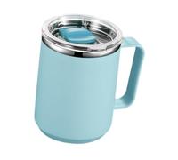 PETSOLA Vaso Térmico de Acero Inoxidable con Tapa a Prueba de Polvo Y Asa Cómoda Taza de Café con Aislamiento Térmico Doble Vaso Multifuncional para Bebidas F, Azul claro, tal como se describe