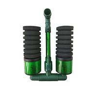 PETSOOO QS100A - Filtro de doble esponja para acuario, esponjas de filtro súper bioquímico para tanque de peces, filtro de acuario con contenedor de medios para aumento de oxígeno y ciclo de tanque de