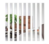 PETSTIBLE 10 adhesivos de pared acrílicos de mosaico de espejo para sala de estar o dormitorio, color plateado