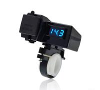 PETSTIBLE Cargador de coche USB dual de 6 a 24 V, pantalla LED de voltaje | Monitoreo de voltaje en tiempo real, puertos duales de 5 V/3.1 A, tapa impermeable, se adapta a sistemas de 6 a 24 V