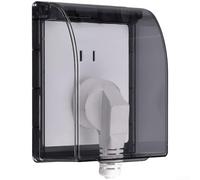 PETSTIBLE Cubierta de enchufe impermeable, para caja a prueba de salpicaduras para interruptor de cocina de baño, funda protectora de PC transparente con (negro)