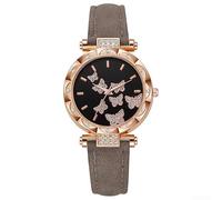 PETSTIBLE Elegante reloj para mujer con estética única de ala y correa de cuero transpirable para un uso sin esfuerzo, Como se muestra en la imagen, Blue