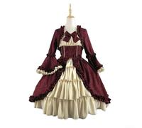 PETSTIBLE Lolita - Disfraz medieval para mujer con detalles como un diseño único de pajarita (vino tinto L)