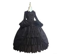 PETSTIBLE Lolita - Disfraz medieval para mujer con detalles como un diseño único de pajarita (XL negro)