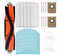 PETSTIBLE Partes de repuesto para aspiradora robot Everybot Q5, kit de 17/28 piezas con cepillo principal, cepillos laterales, filtros, paños de fregona y bolsas de polvo