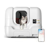 PetSuper LitterGo - Caja de arena automática para gatos autolimpiante y recargable, control inteligente de aplicación a través de WiFi de 2.4 G con radar, sensores de seguridad de peso y TOF, bolsas