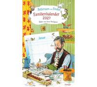 Pettersson und Findus. Familienkalender 2027: Liebevoll illustrierter Wandkalender mit 5 Spalten, Ferienübersicht, Feiertagen und Kalenderwochen.