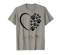 PETTHENTIC: Love My Pet, Heart & Paw Minimalista Pet Lover Camiseta
