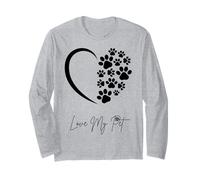 PETTHENTIC: Love My Pet, Heart & Paw Minimalista Pet Lover Manga Larga