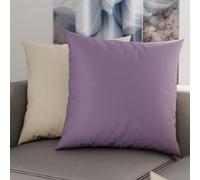 Petti Artesanos Italianos - Par de Fundas de Cojín de Microfibra de 40x40 cm, Cojines Decorativos para Dormitorio, Sofá, Juego de 2 Fundas de Cojín, Funda de Almohada Doble Cara en Lila y Crema