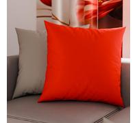 PETTI Artesanos Italianos - Par de Fundas de Cojín de Microfibra de 40x40 cm, Cojines Decorativos para Dormitorio, Cojines para Sofá, Juego de 2 Fundas de Cojín, Funda de Almohada Doble en Rojo y Gris