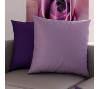 Petti Artesanos Italianos - Par de Fundas de Cojín de Microfibra de 40x40 cm, Cojines Decorativos para Dormitorio, Sofá, Juego de 2 Fundas de Cojín, Funda de Almohada Doble Cara en Lila y Morado