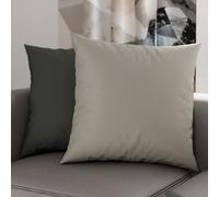 Petti Artesanos Italianos - Par de Fundas de Cojín de Microfibra de 50x50 cm, Cojines Decorativos para Dormitorio, Sofá, Juego de 2 Fundas de Cojín, Funda de Almohada Doble en Gris Claro y Oscuro