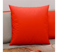 Petti Artesanos Italianos - Par de Fundas de Cojín de Microfibra de 60x60 cm, Cojines Decorativos para Dormitorio, Sofá, Juego de 2 Fundas de Cojín, Funda de Almohada de Doble Cara en Rojo y Gris