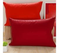 Petti Artesanos Italianos - Par de Fundas de Cojín de Microfibra de 70x40 cm, para Dormitorio, Sofá, Juego de 2 Fundas de Cojín, Funda de Almohada Doble en Rojo y Burdeos