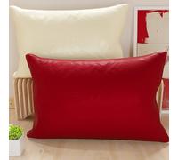 Petti Artesanos Italianos - Par de Fundas de Cojín de Microfibra de 70x40 cm, para Dormitorio, Sofá, Juego de 2 Fundas de Cojín, Funda de Almohada de Doble Cara en Crema y Burdeos