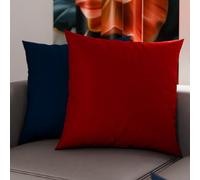 PETTI Artesanos Italianos - Par de Fundas de Cojín de Microfibra de 80x40 cm, Cojines Decorativos para Dormitorio, Cojines para Sofá, Juego de 2 Fundas de Cojín, Funda de Almohada Azul Burdeos de Dobl