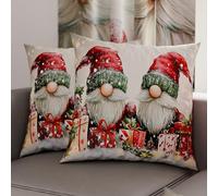 Petti Artesanos Italianos - Par de Microfibra de 40x40 cm, Fundas de Almohada Navideñas, Cojines Decorativos Navideños Dormitorio, Juego de 2 Fundas de Cojín, Funda de Almohada Navideña 11