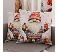 Petti Artesanos Italianos - Par de Microfibra de 40x40 cm, Fundas de Almohada Navideñas, Cojines Decorativos Navideños Dormitorio, Juego de 2 Fundas de Cojín, Funda de Almohada Navideña 19