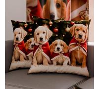 Petti Artesanos Italianos - Par de Microfibra de 40x40 cm, Fundas de Almohada Navideñas, Cojines Decorativos Navideños Dormitorio, Juego de 2 Fundas de Cojín, Funda de Almohada de Navidad 18