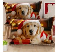 Petti Artesanos Italianos - Par de Microfibra de 40x70 cm, Fundas de Almohada Navideñas, Cojines Decorativos Navideños Dormitorio, Juego de 2 Fundas de Cojín, Funda de Almohada Navideña 15